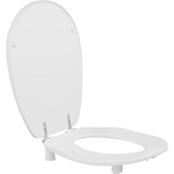 Ergosit 50 mm forhøyet toalettsete, hvit, med lokk