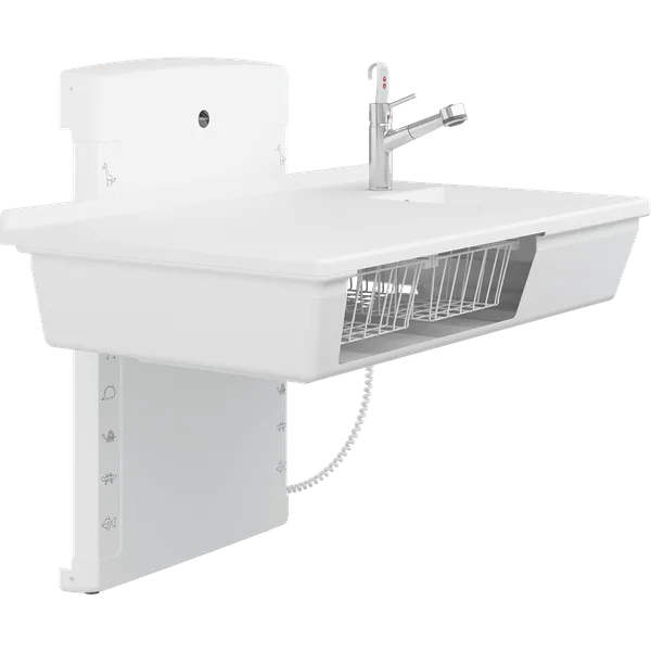 Lavtgående stellebord med vask