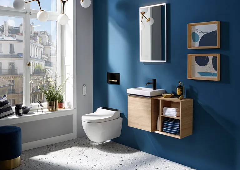 Geberit AquaClean Tuma Comfort sete og toalettskål, vegghengt