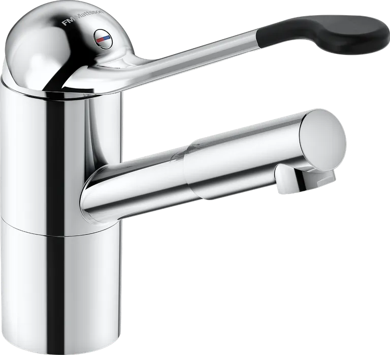 FMM Care servantkran med lang hendel, svingbar og vridbar tut