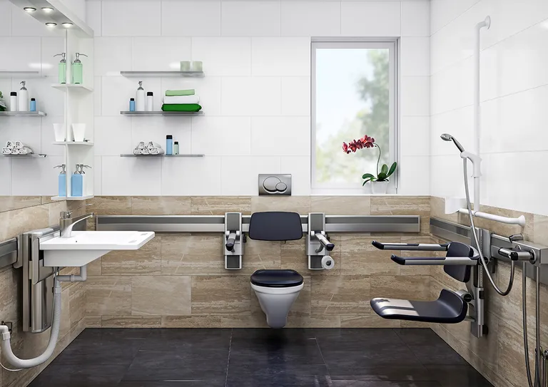 PLUS toalettstøtte, høyde- og sideregulerbar