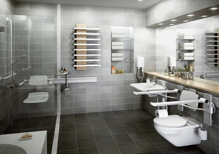 PLUS ryggstøtte til lang toalettskål, høyde- og sideregulerbar