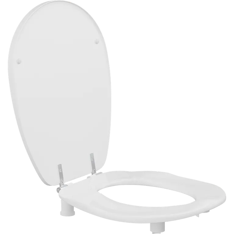 Ergosit 50 mm forhøyet toalettsete, hvit, med lokk