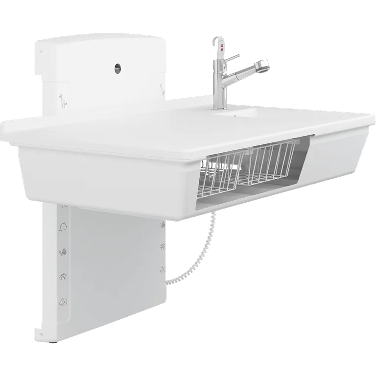 Lavtgående stellebord med vask