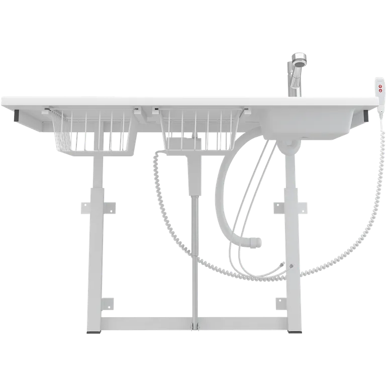 Veggmontert stellebord med vask